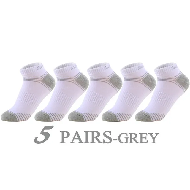 5 Pairs Lot Running Outdoor Travel Cotton Stripe Ankle Socks for Women