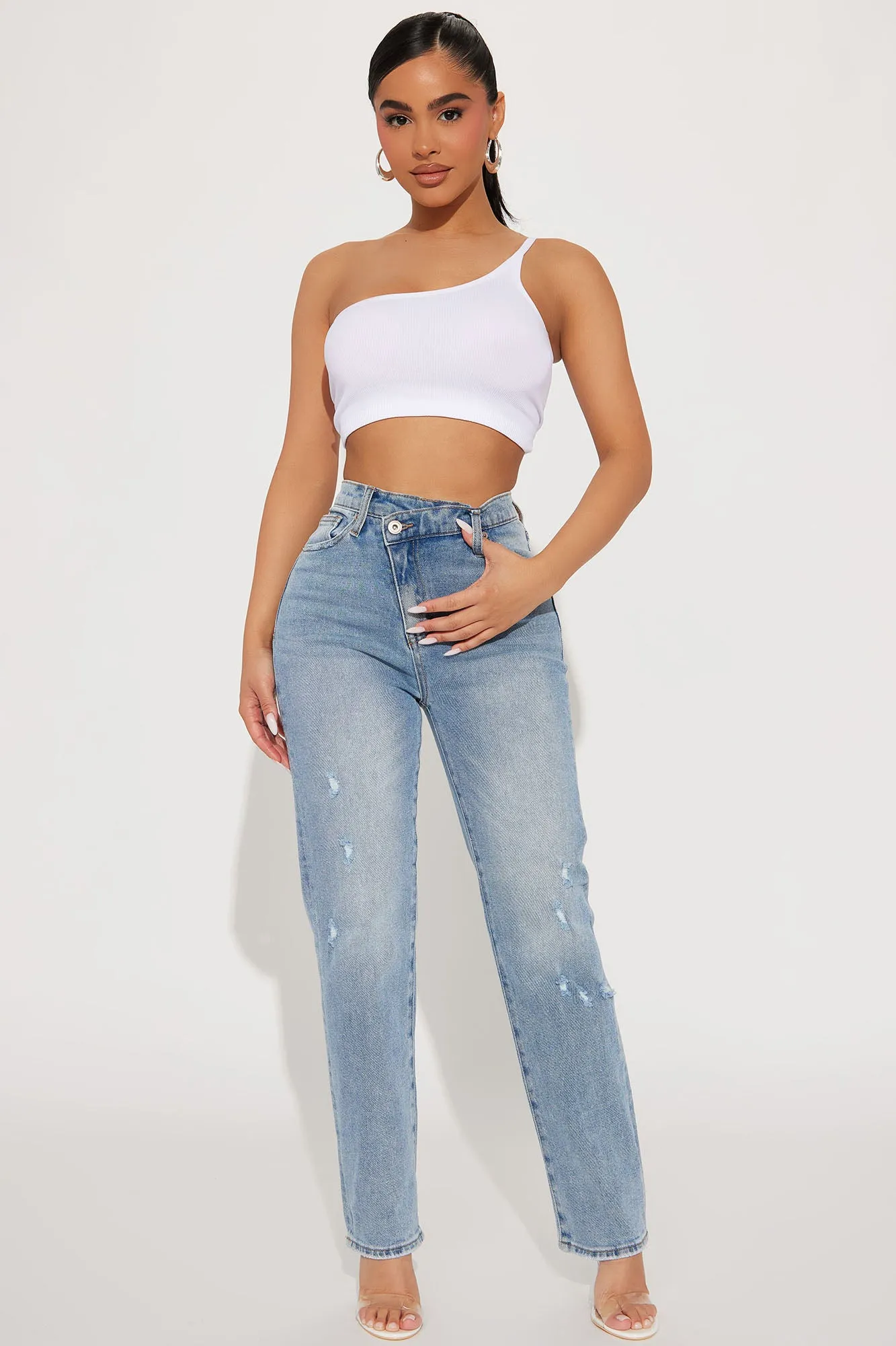 90's Crossover Straight Leg Ankle Jean - Medium Wash