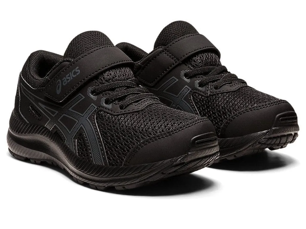 ASICS KIDS CONTEND 8 TRIPLE BLACK RUNNING SHOE