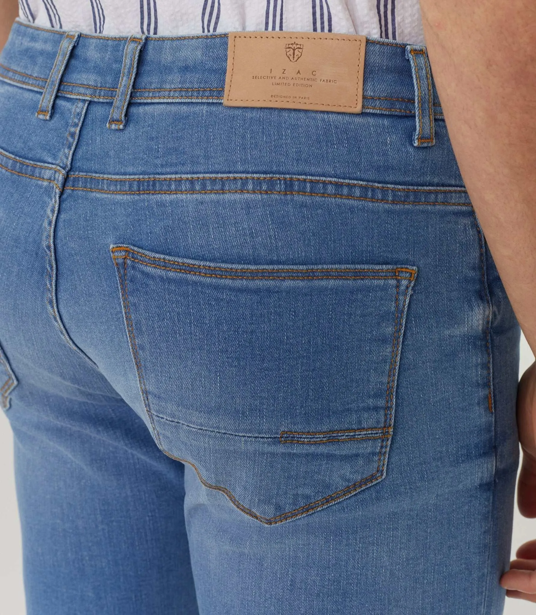 Bermuda slim en jean bleu-clair "Valker"