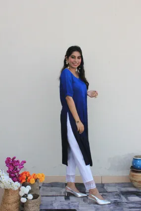 Boxed Midnight Blue Modal Kurta For Women