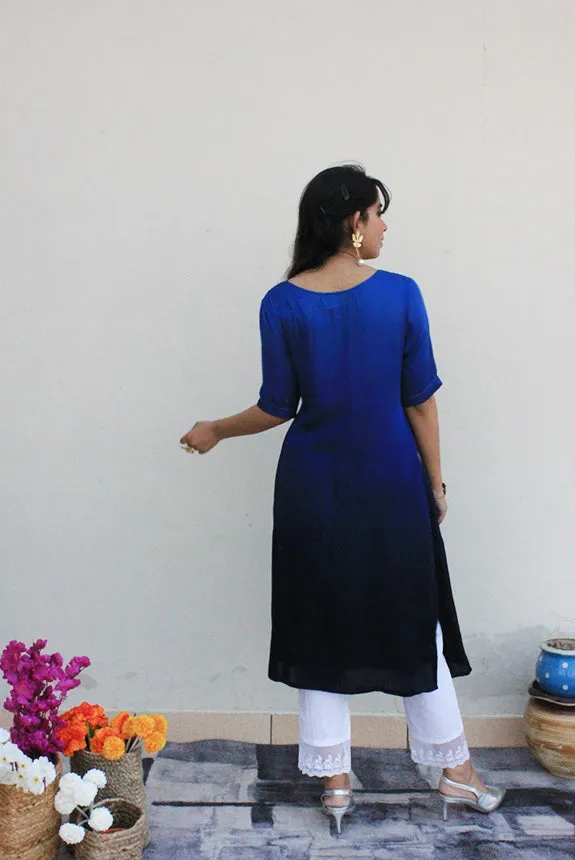 Boxed Midnight Blue Modal Kurta For Women