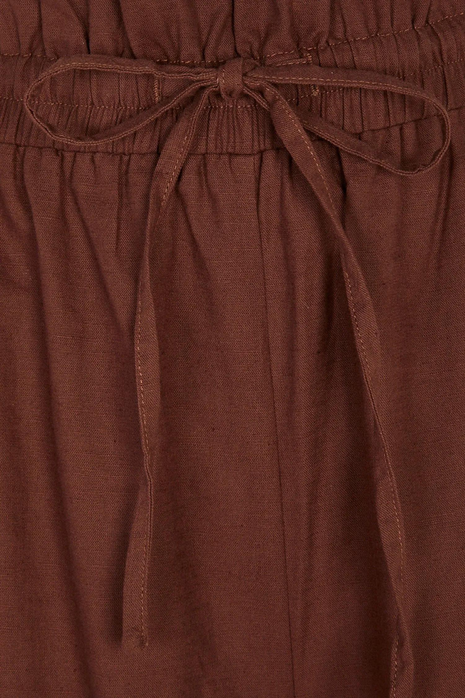 Brown Cotton Linen Demi Trouser