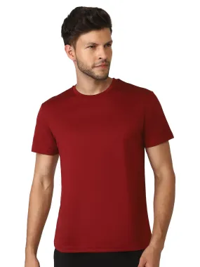 Calen Men Polyester Red T-Shirt