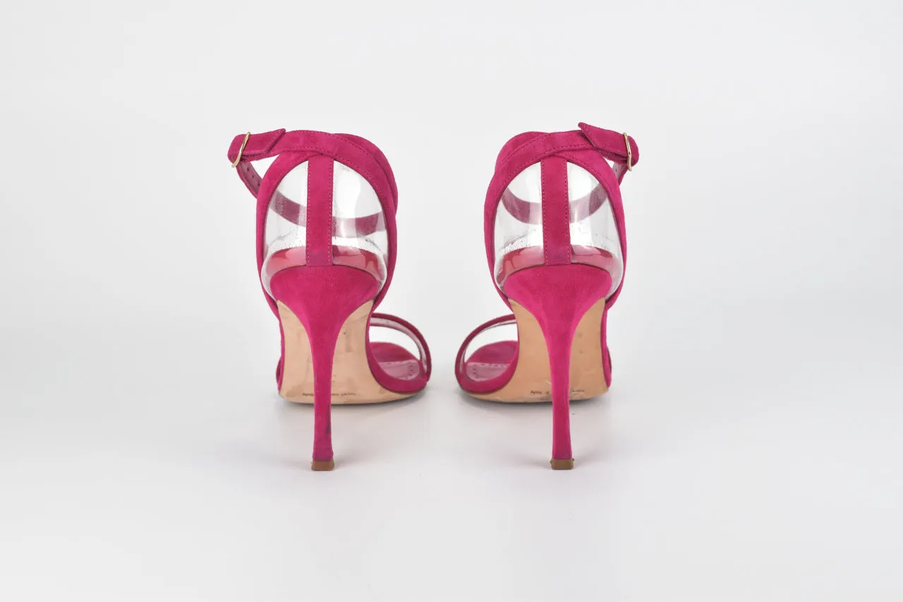 Dandolo Dark Pink Suede Ankle Strap Heels