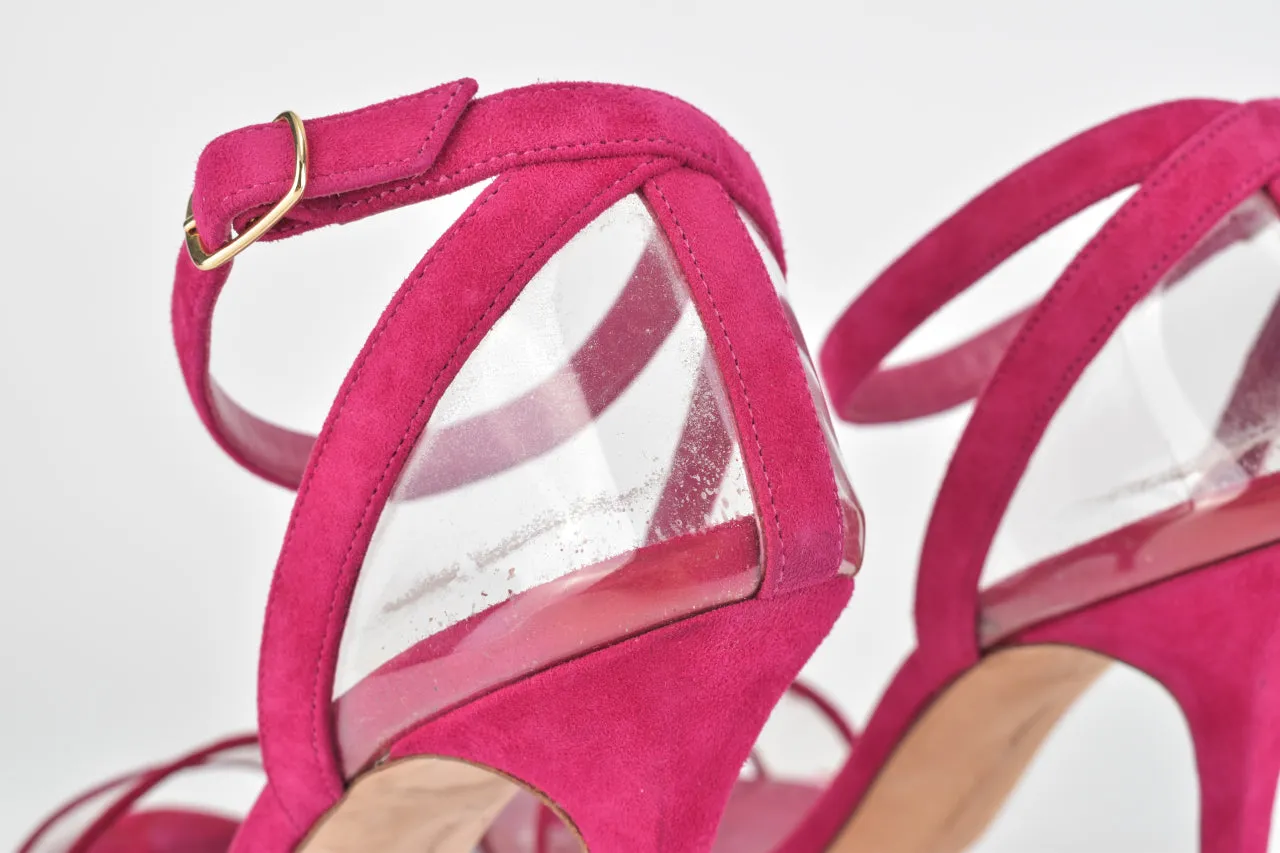 Dandolo Dark Pink Suede Ankle Strap Heels