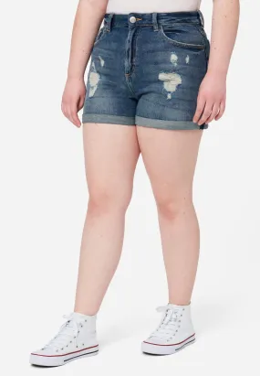 Distressed Mini Mom Shorts