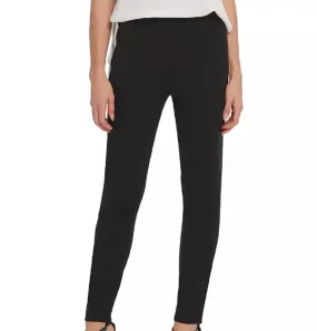 DKNY Sportswear Women's Slim Leg Pull On Ponte Ankle Pant, Black, S