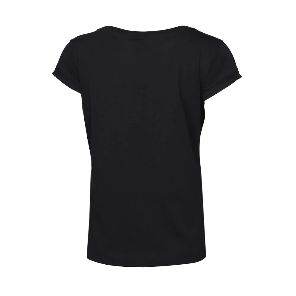 Elviria Women Cotton Black T-Shirt