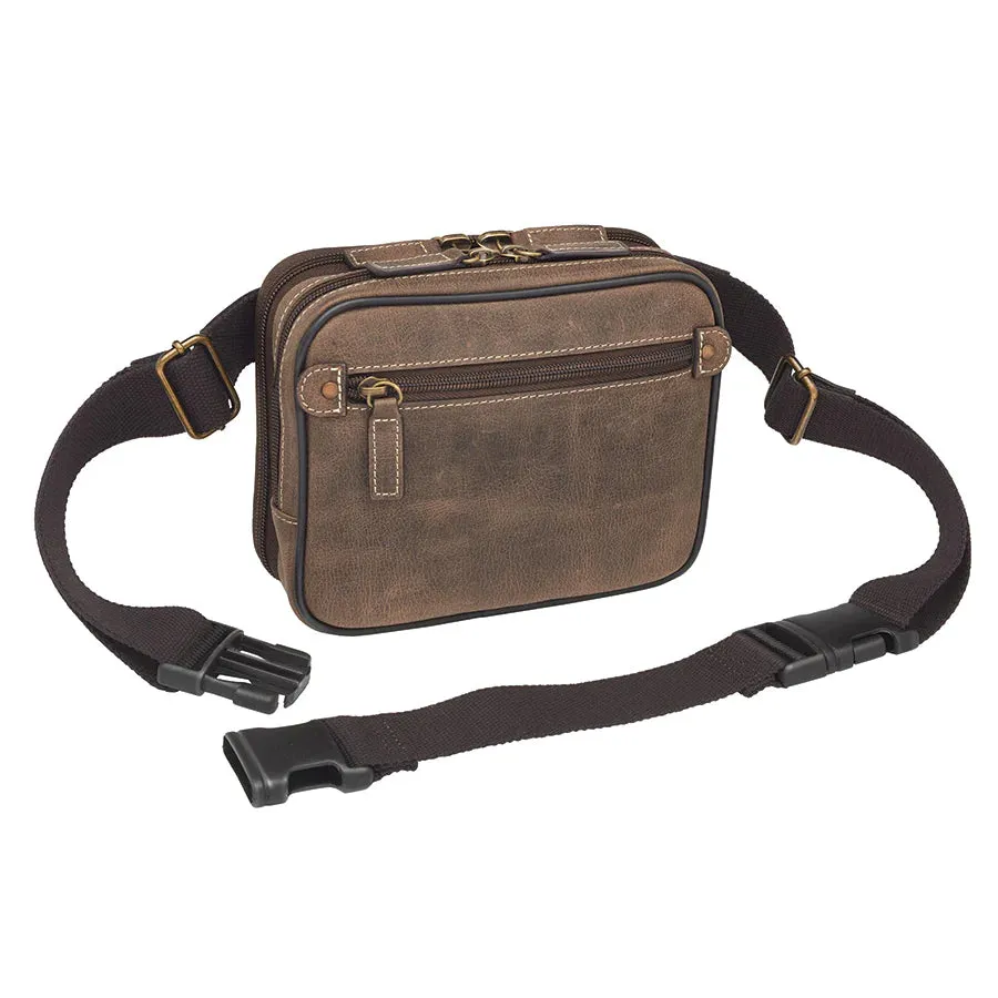 GTM Distressed Leather Waist Sling Pack