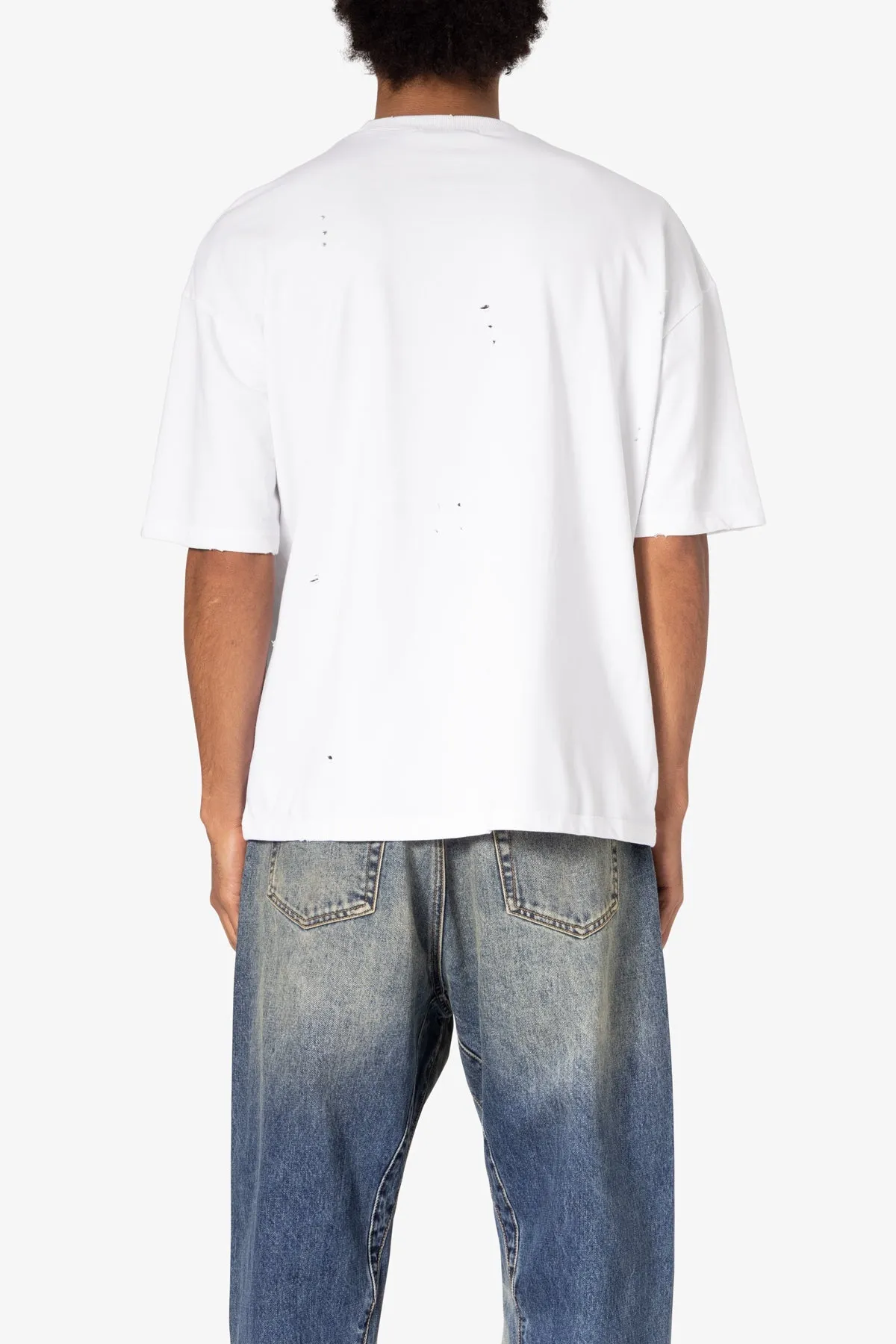 Heavy Distressed Tee - White