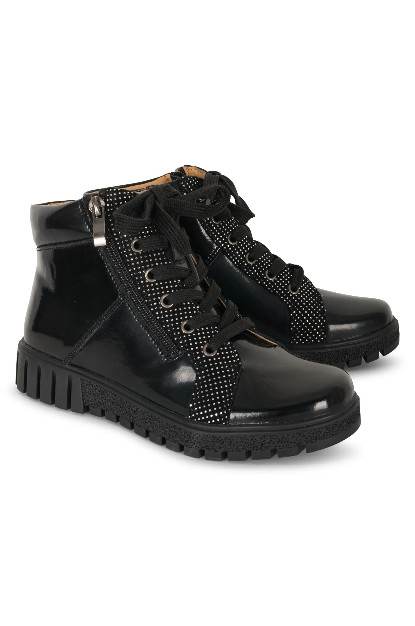 Leather lace up Ankle Boot | BLACK | CAMPANA ZZ