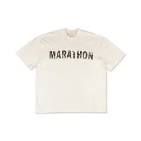 Marathon Distressed T-Shirt - Bone/Black