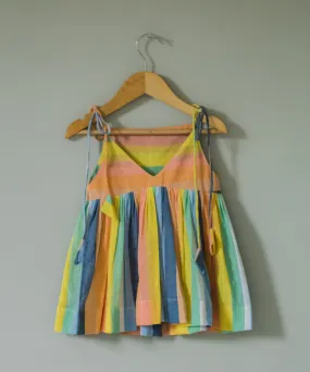 Multicolor handwoven cotton strappy dress