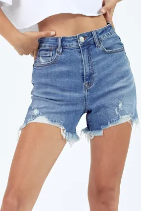 Perfect Vision High Rise Medium Distressed Shorts