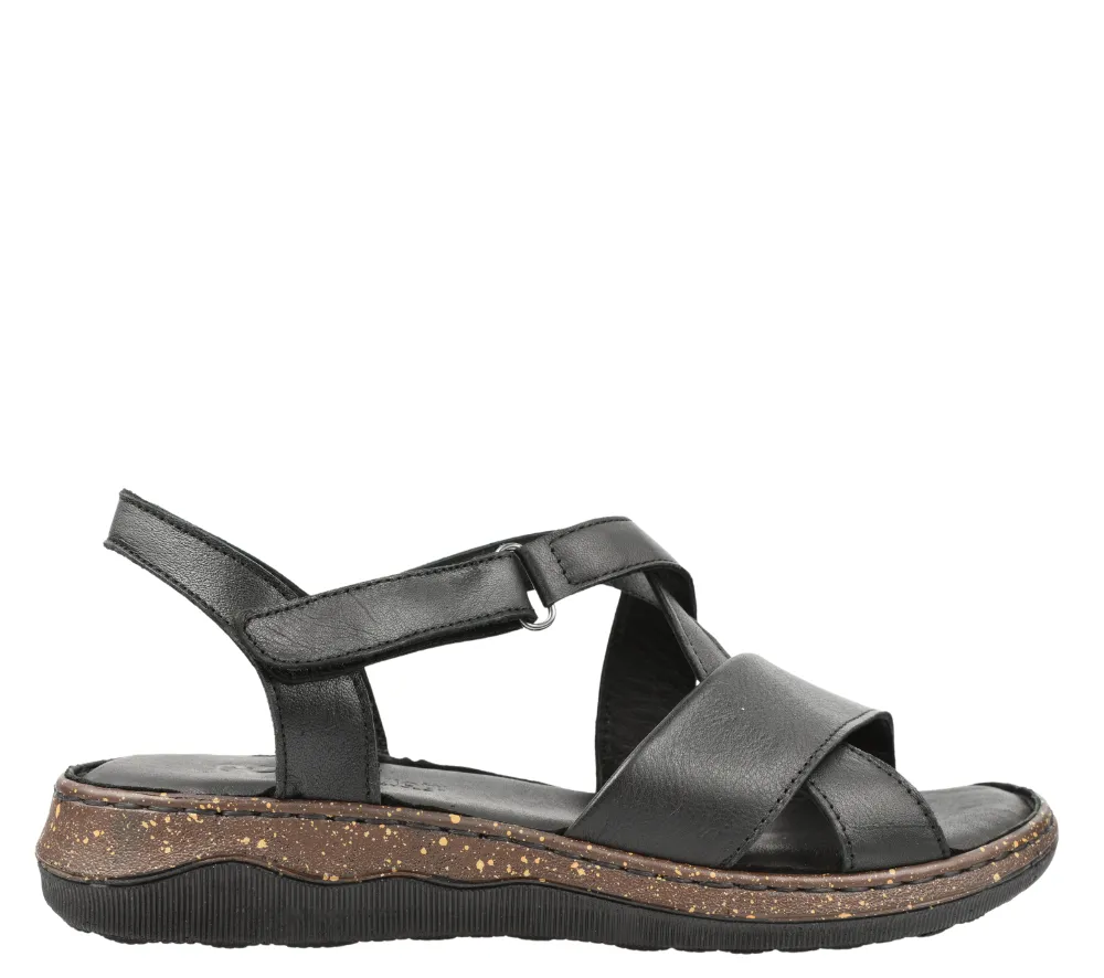 Sandale casual, dama, ANNA VIOTTI, D21-1812 negru, piele naturala