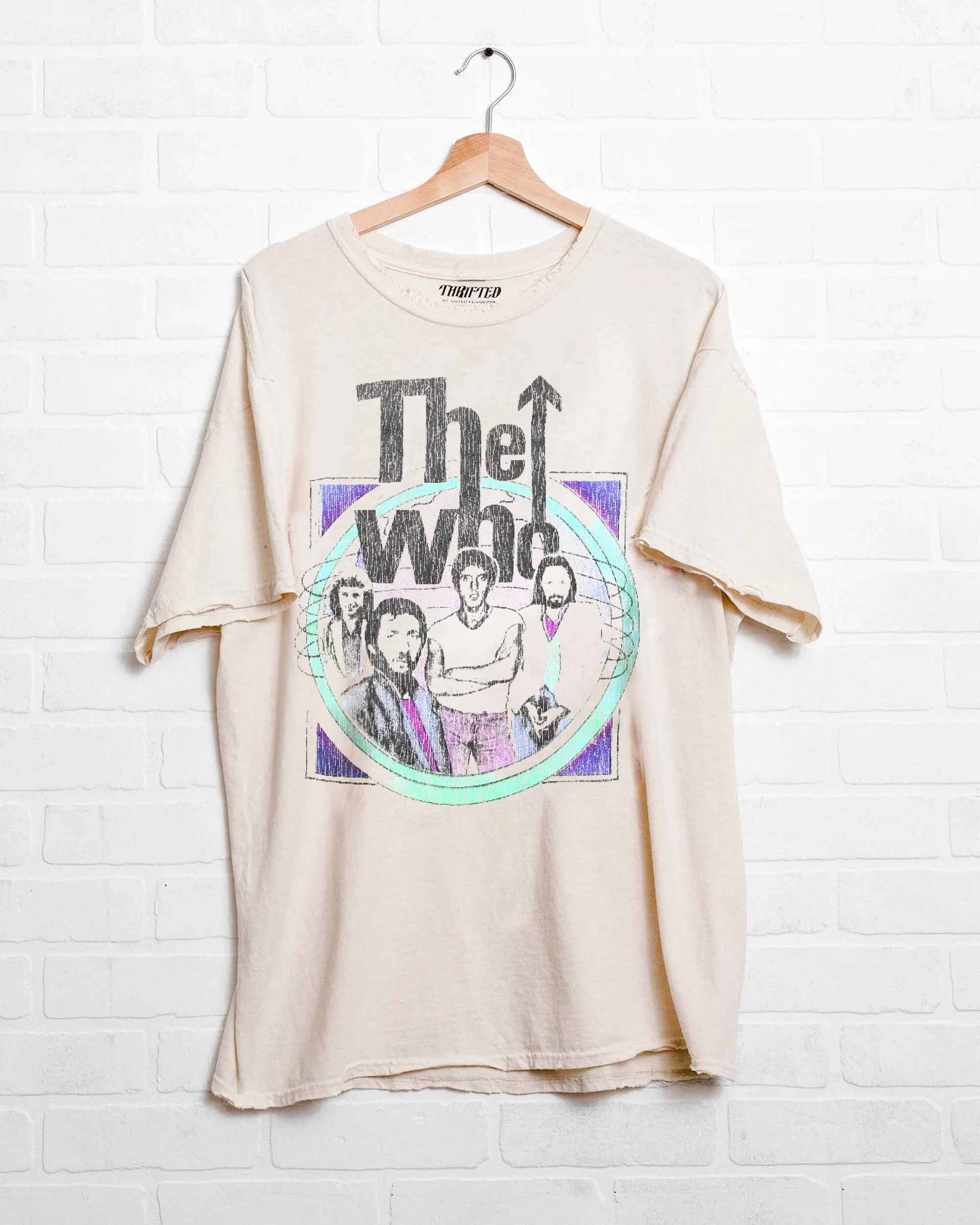 The Who Pastels Off White Thrifted Distressed Tee