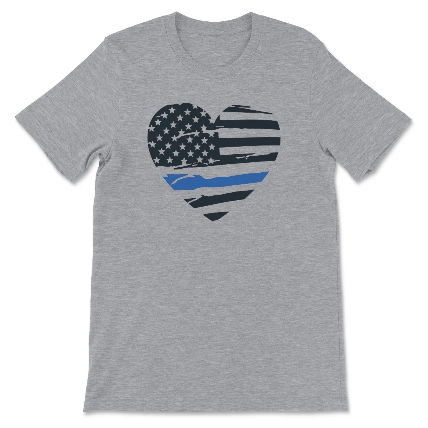 Thin Blue Line Distressed Heart Tee